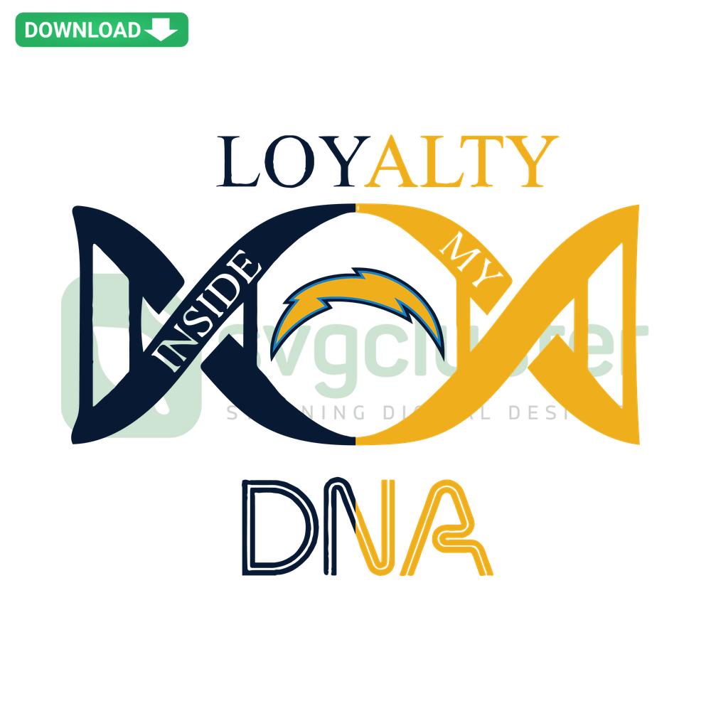 Loyalty Inside My Dna Los Angeles Chargers SVG, digital download, vibrant team logo, instant SVG design for diehard fans.