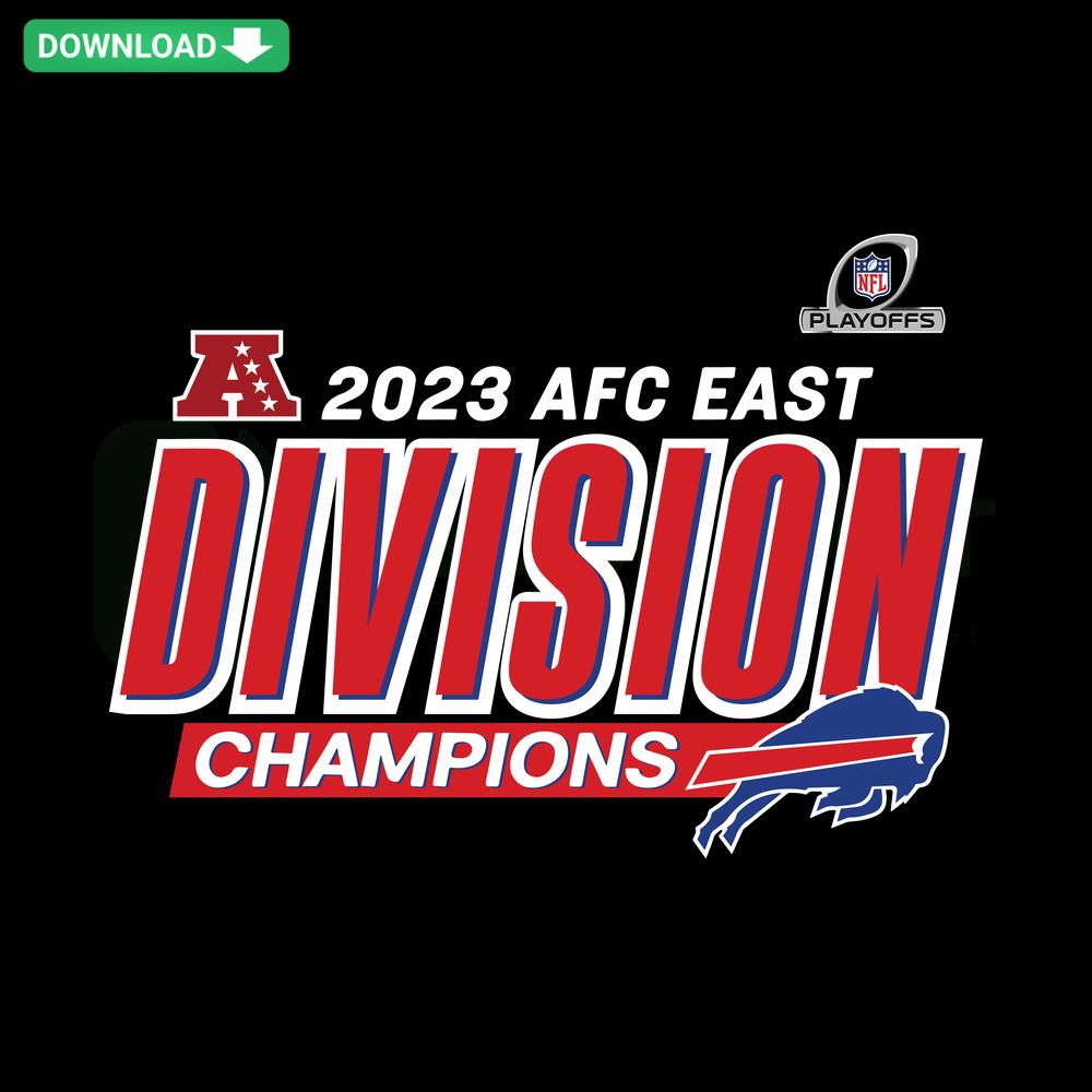 Buffalo Bills 2023 AFC East Division Champions SVG, premium design for creative projects, ideal for sports fan designers.