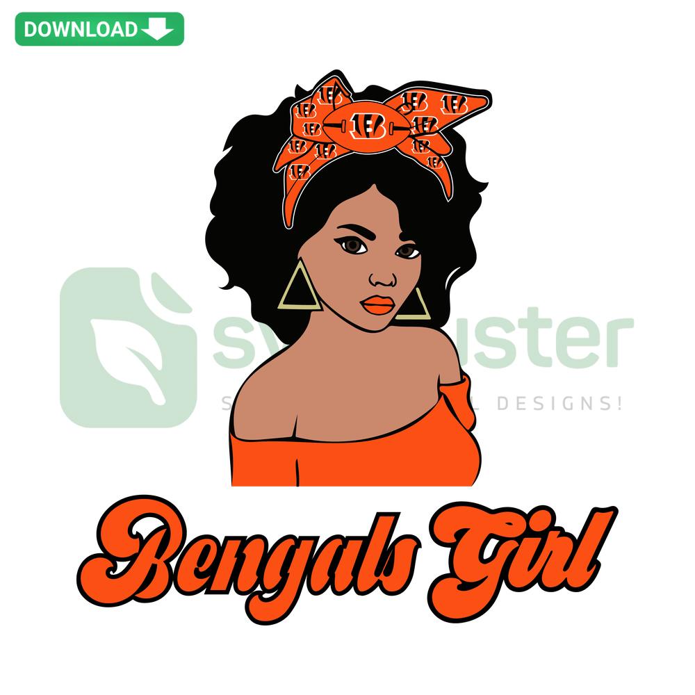 Bengals Girl SVG Design: Cincinnati Football Team Crafting Art, Ideal for DIY Projects, Sports Merchandise, Vector Graphics