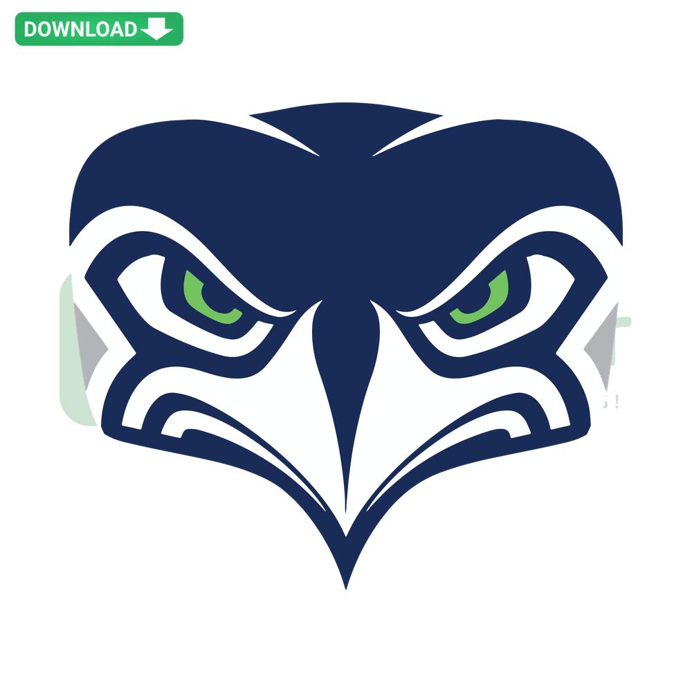 Seattle Seahawks Logo SVG, Editable Mascot Design for Cricut, Digital Download, NFL Team Art, Blue Green Hawk Head Icon