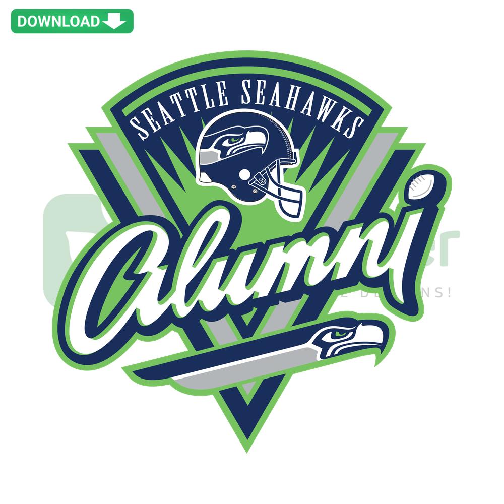 Alumni Seattle Seahawks SVG Template for Cards, Digital Download, Featuring Iconic Seahawks Logo, Perfect for Crafts and Gifts