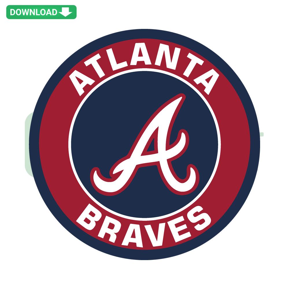 Atlanta Braves Circle Logo SVG, digital download, unique SVG design featuring classic team logo, perfect for custom sports crafts.