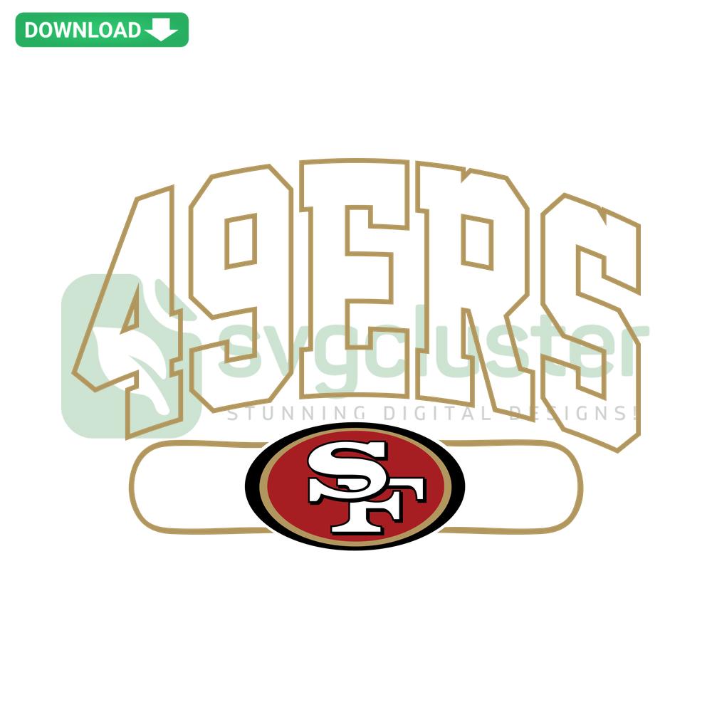 Vintage San Francisco 49ers Football SVG, retro design with bold team colors, perfect for Cricut and DIY projects.