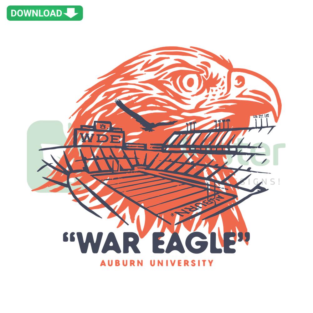 Auburn Tigers War Eagle Jordan Hare Stadium SVG, vibrant stadium design with team colors, perfect for digital crafting.