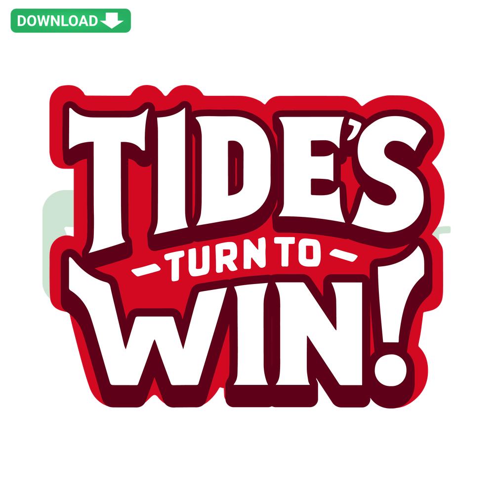 Tides Turn To Win Alabama SVG Design - Digital Download for Scrapbooking with Crimson Tide Theme, Perfect for SVG Projects.