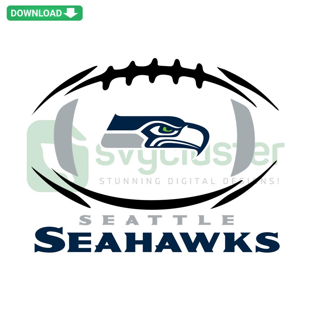 Seattle Seahawks NFL Football SVG Design Download, featuring team logo templates for Cricut crafting projects.
