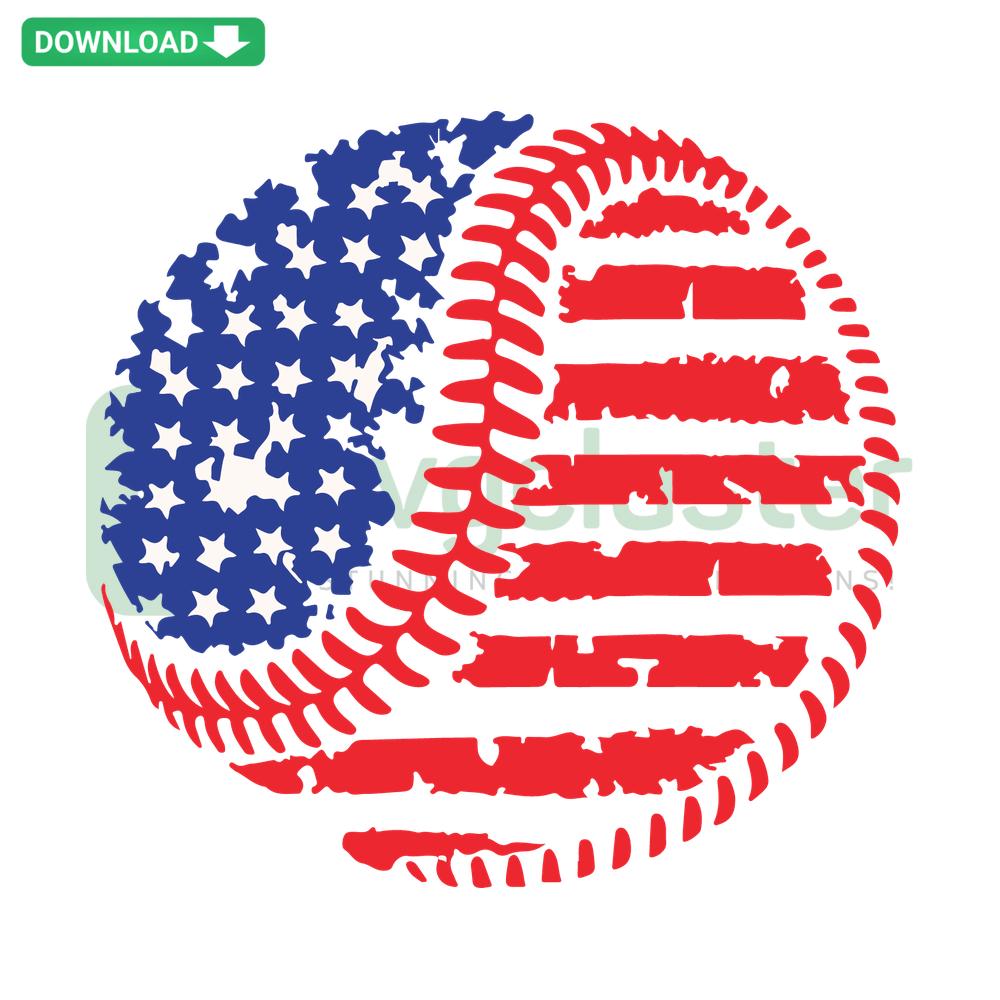 Patriotic Baseball American Flag SVG project on a t-shirt