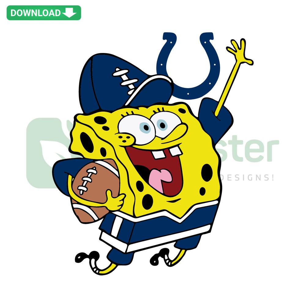 Indianapolis Colts themed Spongebob SVG design, perfect for designers, instant digital download.
