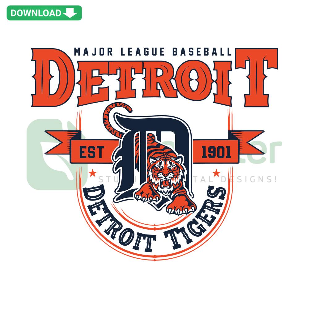 Detroit Tigers logo SVG digital download for Cricut; perfect for sports crafts, MLB fans, or personalized projects.