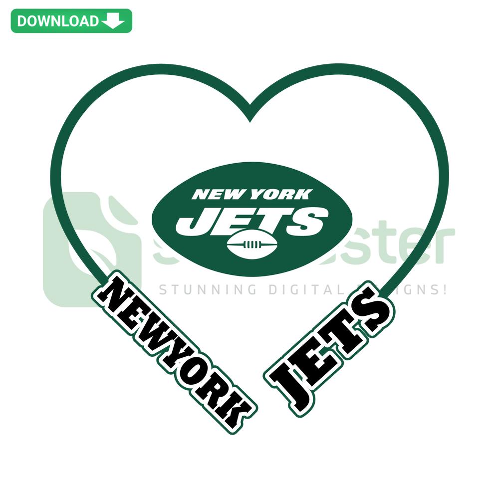 New York Jets Heart SVG Digital Download featuring team logo in heart shape, ideal for craft projects and sports fans.