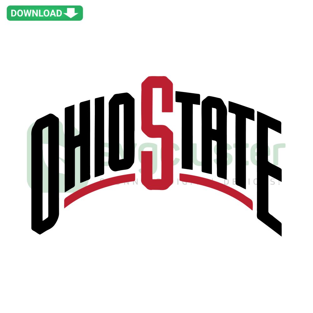 Ohio State Buckeyes SVG, NCAA logo, Cricut Ready Digital Download, sports team design, red and gray color scheme.