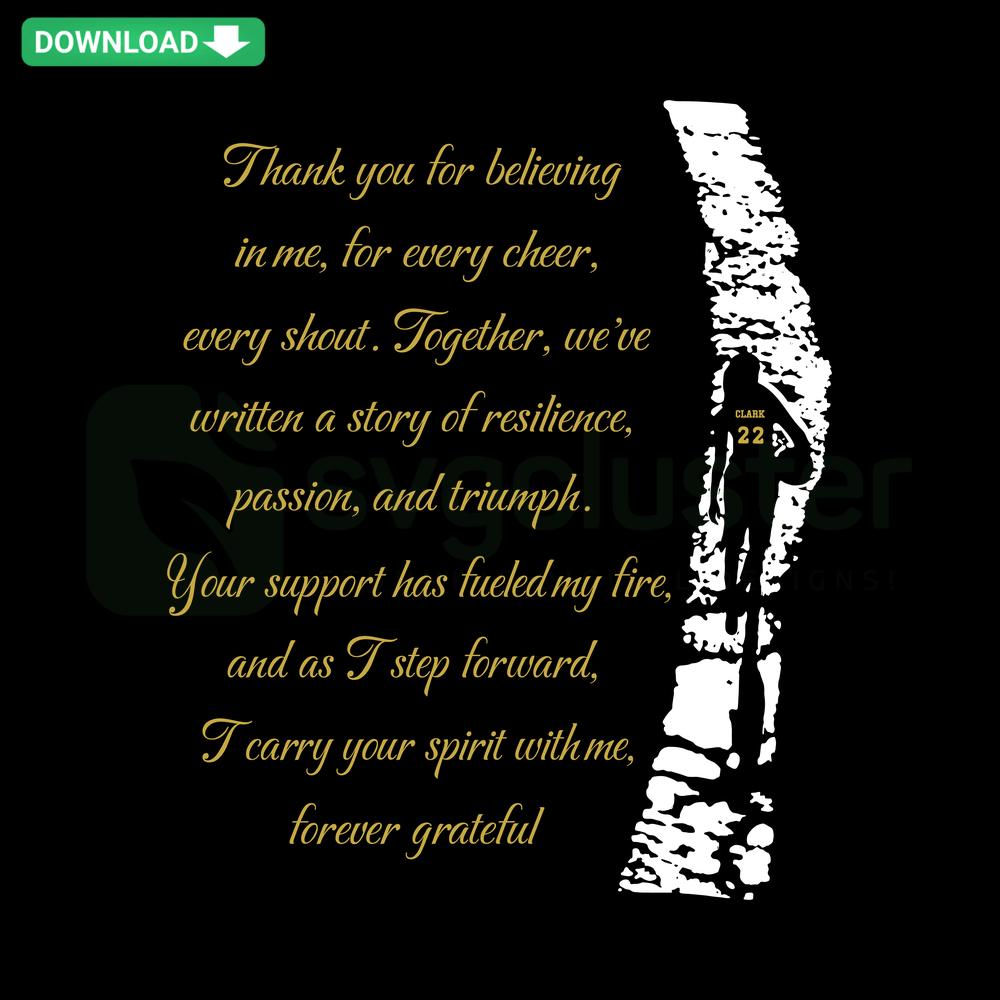 Caitlin Clark Basketball SVG Digital Download, featuring her silhouette, jersey, and Thank You in bold typography, SVG Cut Files.