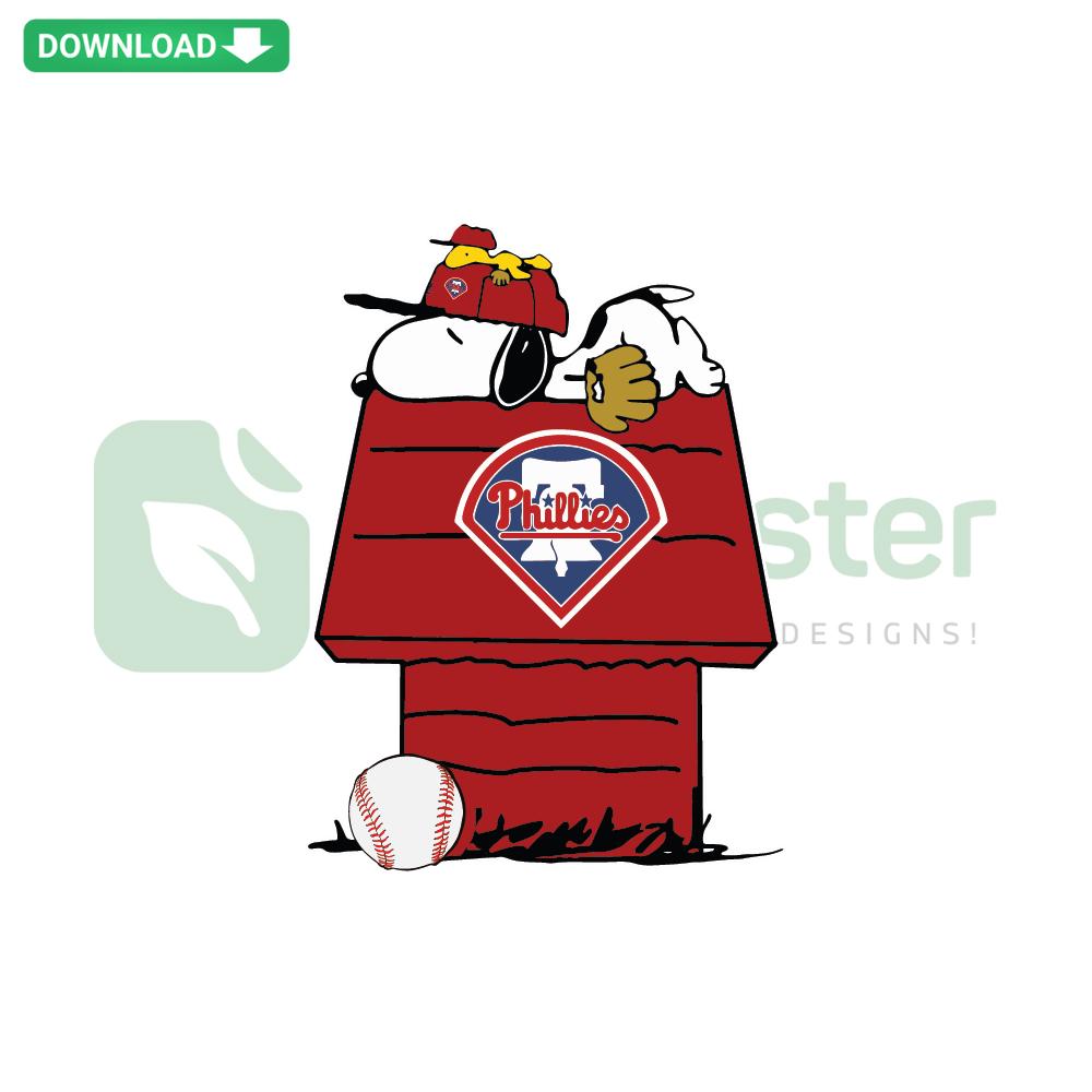 Snoopy Philadelphia Phillies SVG, baseball-themed card template featuring Snoopy in Phillies jersey, perfect for MLB fans.