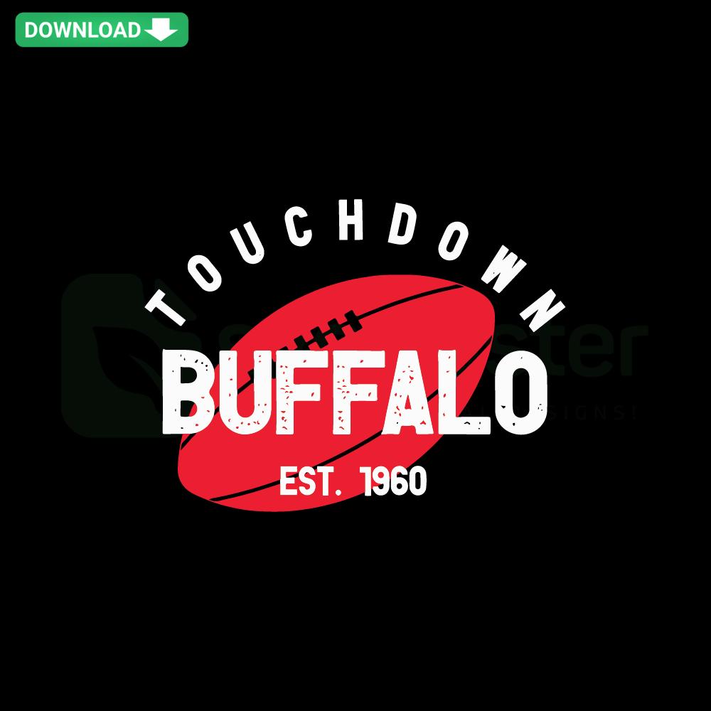Buffalo Football SVG, EST 1960, Digital Download Graphic, Retro Buffalo Helmet Design, Instant Download Sports Clipart
