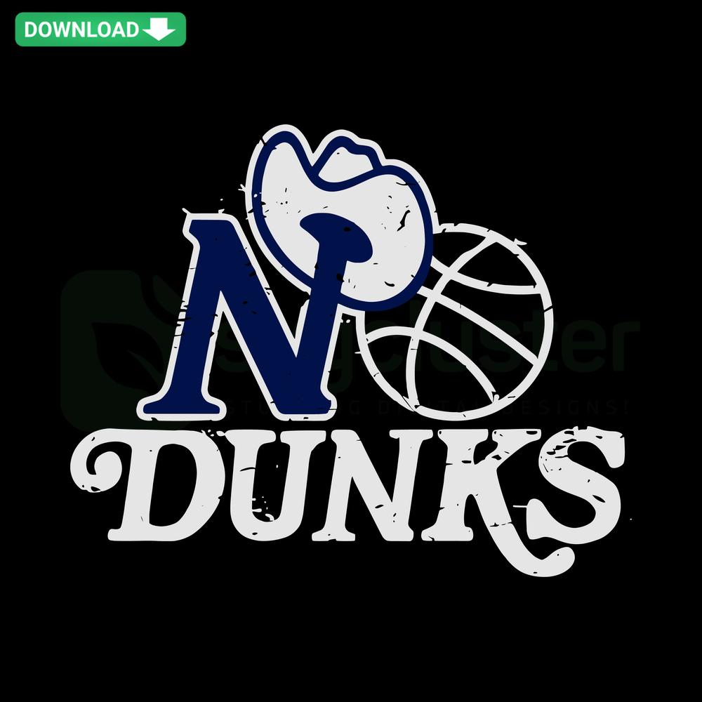 Dallas Mavericks Vintage Basketball SVG Design for Commercial Use, Retro Text, No Dunks Theme, NBA Logo, Vector Graphic File