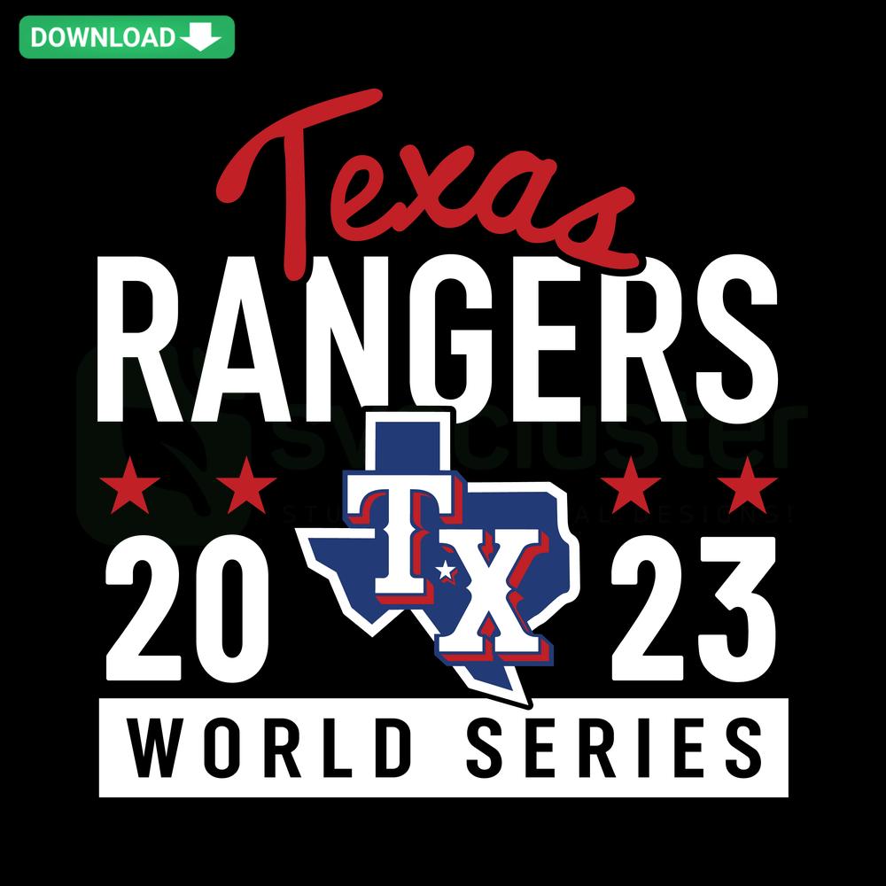 Vintage Texas Rangers Baseball World Series SVG design, perfect for scrapbooking and crafts, features classic team logo elements.