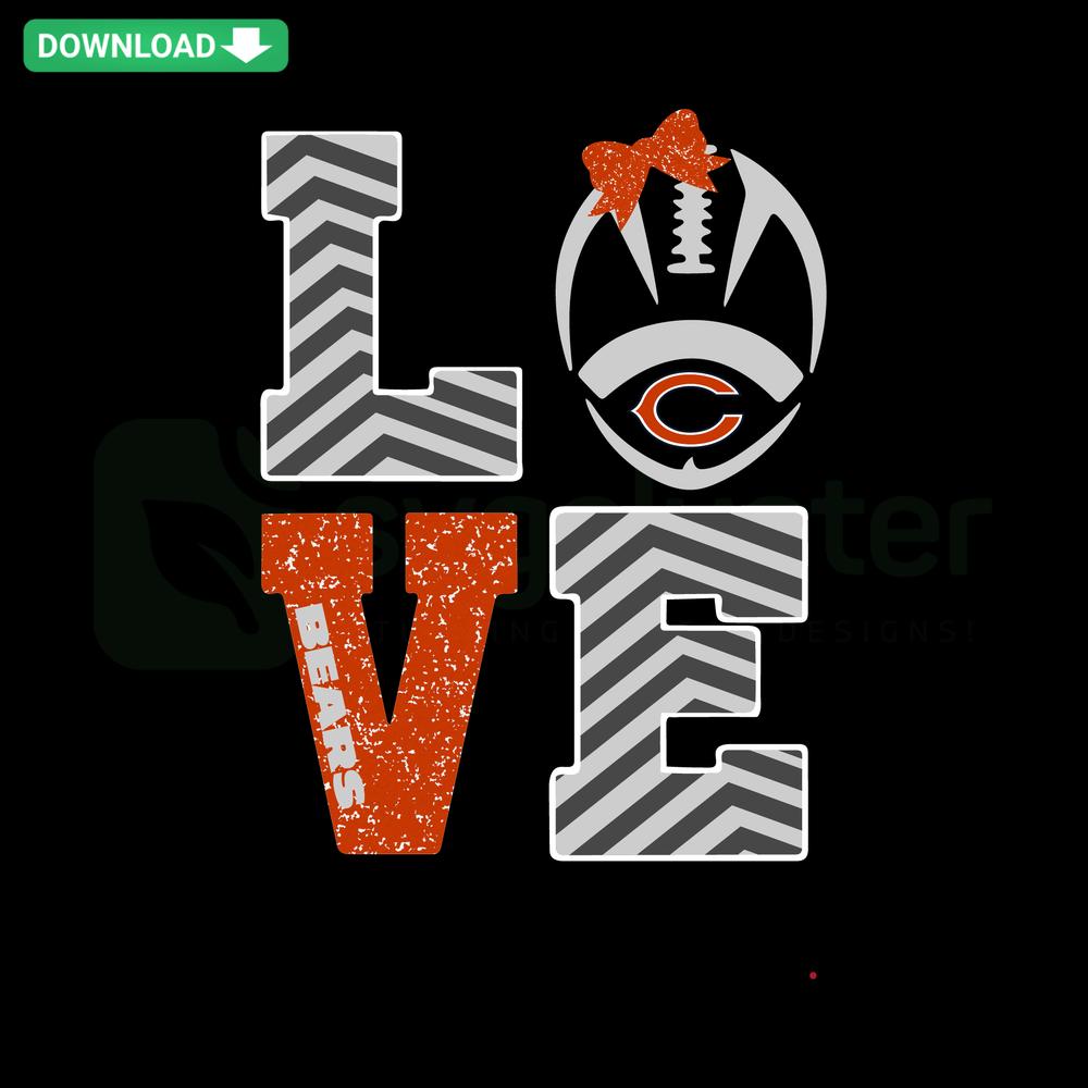 Cartoon bears holding a football, Love Bears Football SVG, digital vector graphic download, cute sports-themed design.