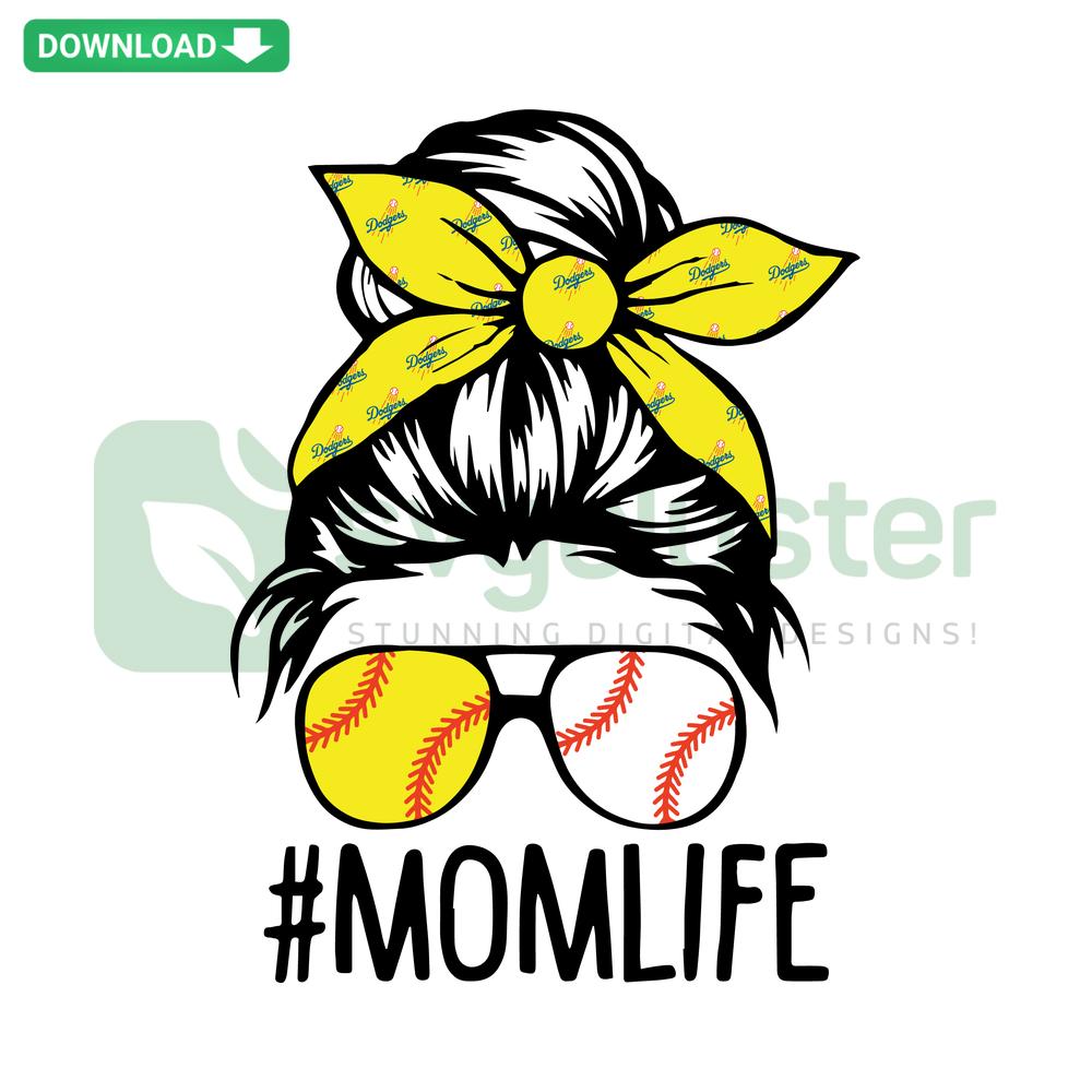 Los Angeles Dodgers Baseball Mom SVG design in blue and white, perfect for Cricut and Silhouette, ideal for DIY sports-themed crafts.