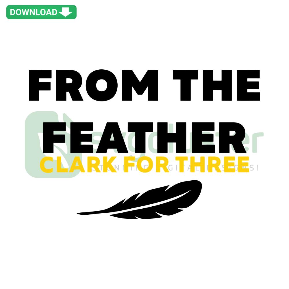 Caitlin Clark SVG - Feather-inspired Clark For Three design, perfect for digital downloads, SVG Design, sporty, creative.