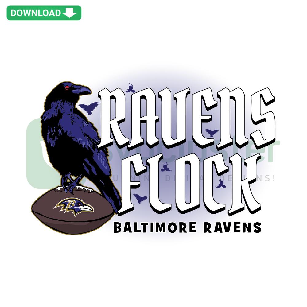 Ravens Flock Baltimore Football SVG Clip Art, Digital Download, Bold Team Logo, Sports Graphic Design, Instant Download.
