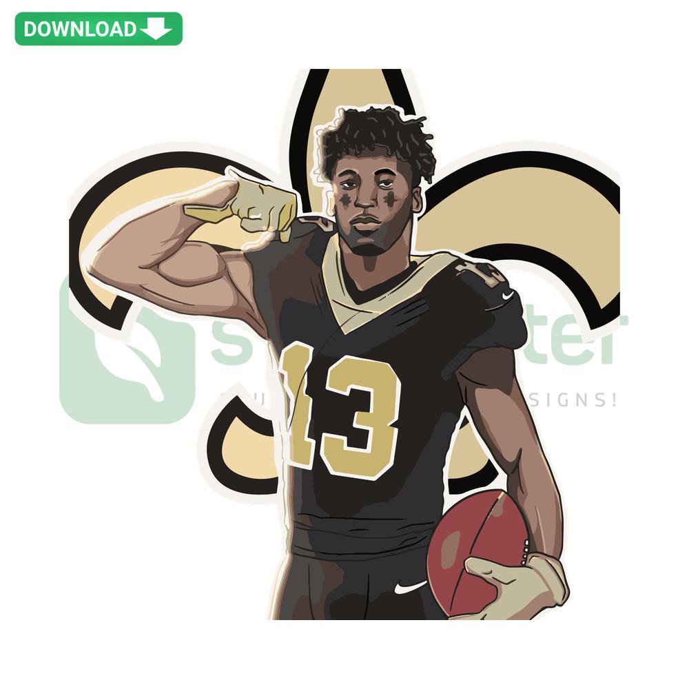 Michael Thomas Saints SVG design, perfect for Cricut crafting. Features New Orleans football player silhouette, SVG templates provided.