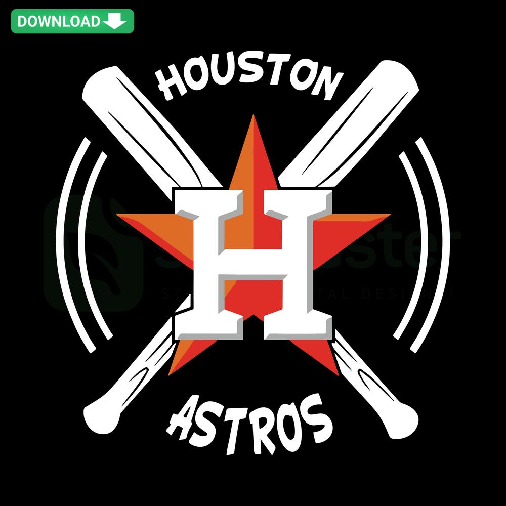 Houston Astros MLB Baseball Bat SVG, Premium SVG Graphics featuring official team colors and logo design for crafts and decor.