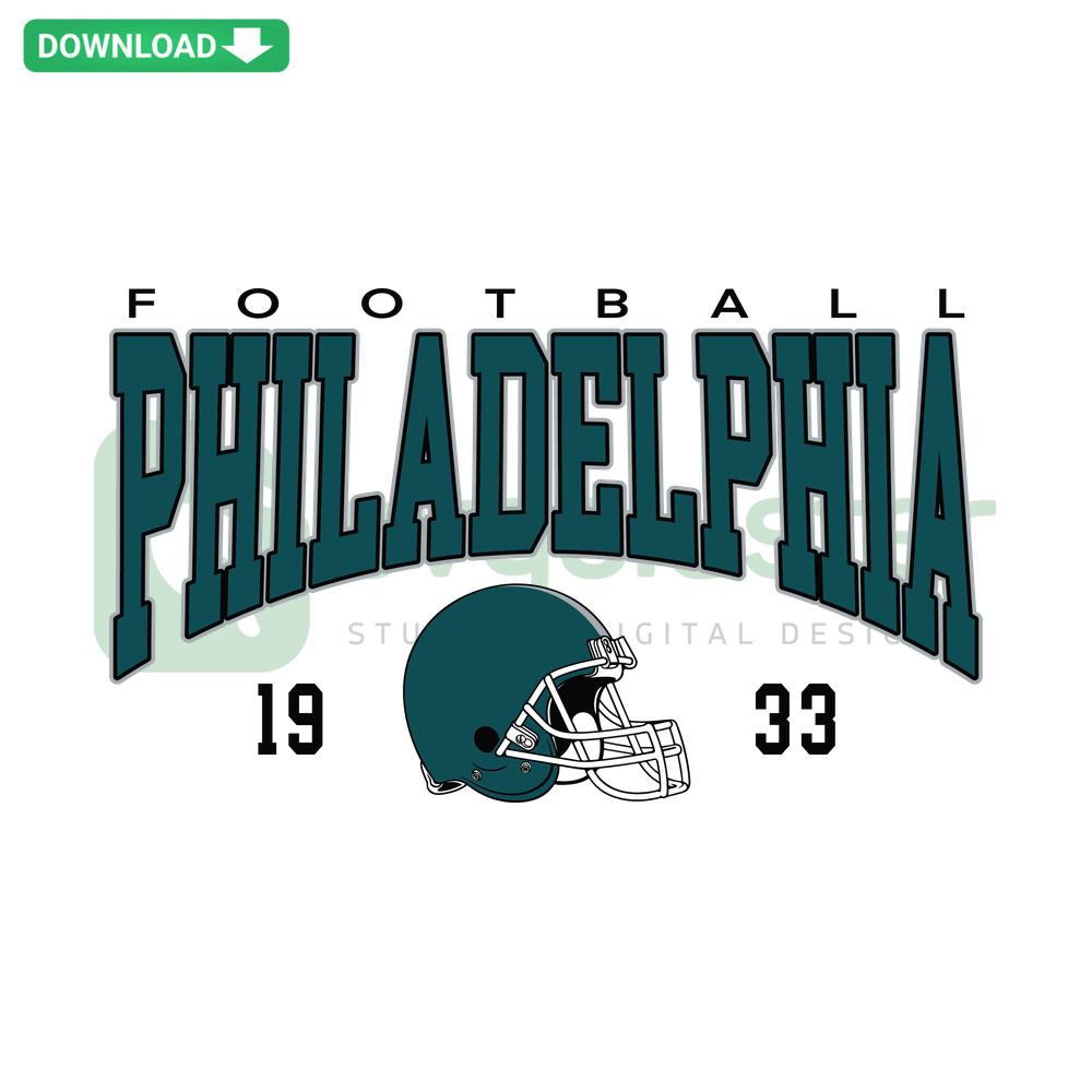Vintage Philadelphia Eagles Football 1933 SVG, Cricut Files: Classic eagle emblem, retro style, ideal for DIY crafting and decor.