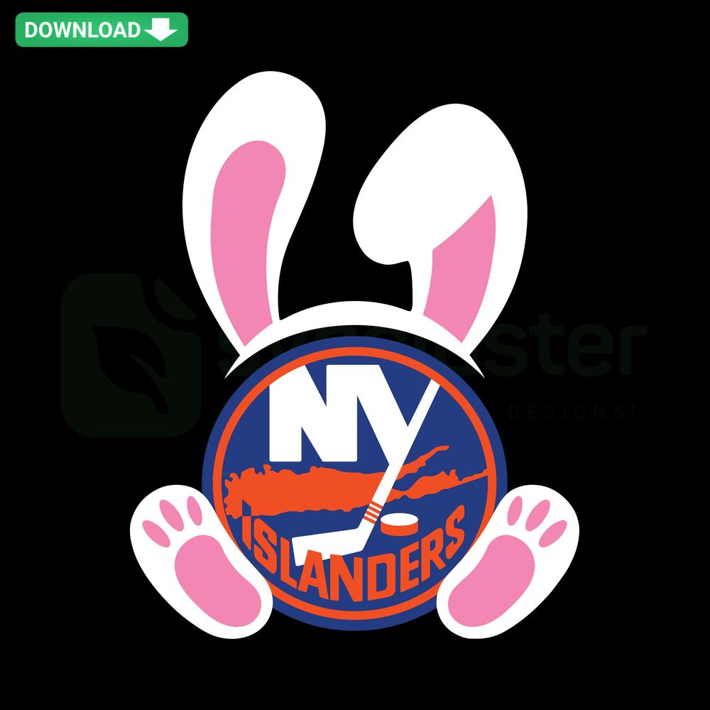 New York Islanders Easter Bunny SVG, Editable Digital Download, Cute Bunny Hockey Logo Design, SVG for Crafts