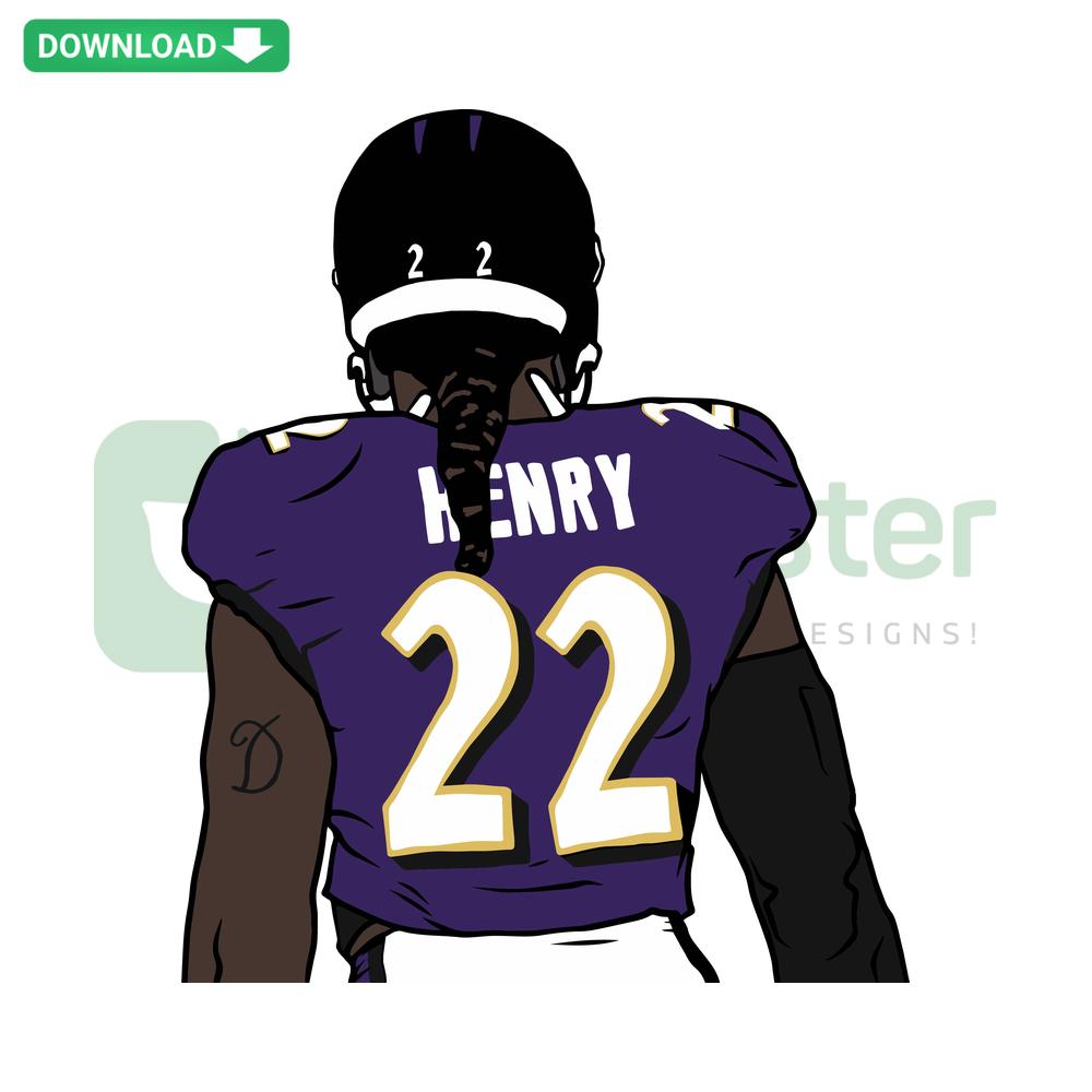 Derrick Henry Back Baltimore Football SVG, digital download for crafting, wall art; sports-themed SVG file.