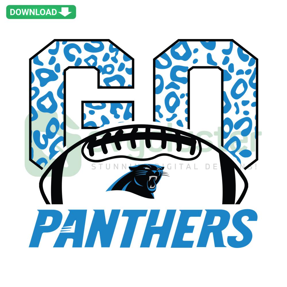 Carolina Panthers Leopard SVG, Cricut File; Leopard print with Carolina Panthers logo and text, stylish crafting design.