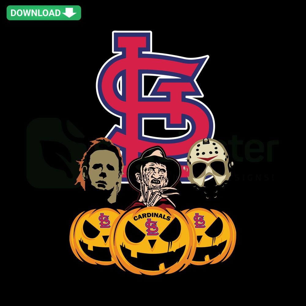 St. Louis Cardinals Halloween SVG: Horror Movie Pumpkin Design, SVGCluster Digital Assets, Perfect for DIY Craft Projects