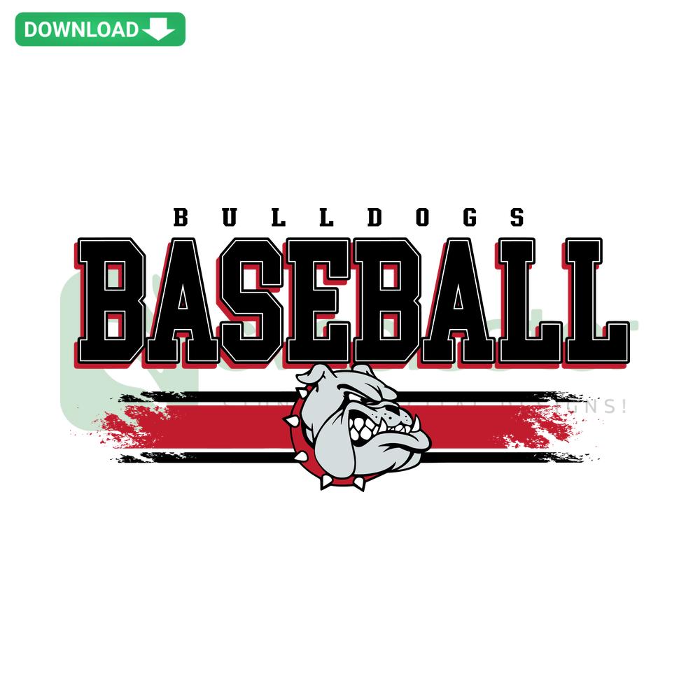 Baseball Bulldogs NCAA SVG download for Cricut, featuring sports-themed wall art design, perfect for crafting projects.