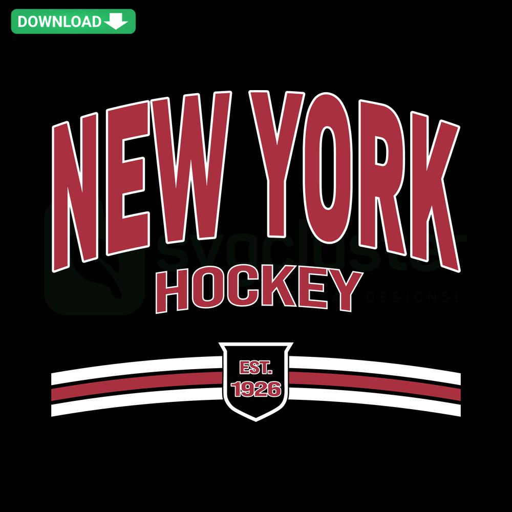 New York Rangers Est 1926 SVG Design, NHL Hockey Logo, Printable SVG, NY Rangers Digital Art, Classic Sports Vector