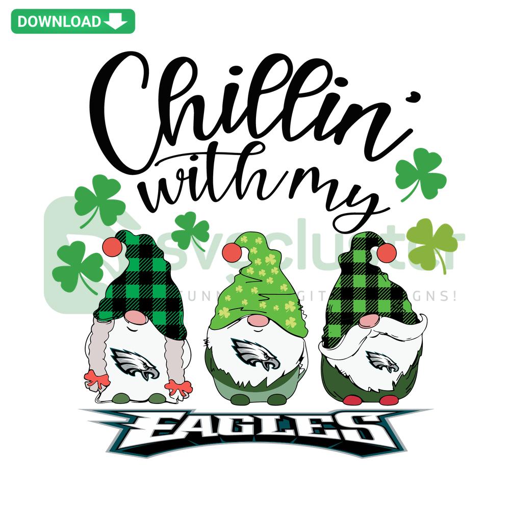 Chillin With My Eagles SVG: Relaxed Eagle Graphic for Cricut Design Projects. Perfect for DIY Crafts and Creative SVG Templates.