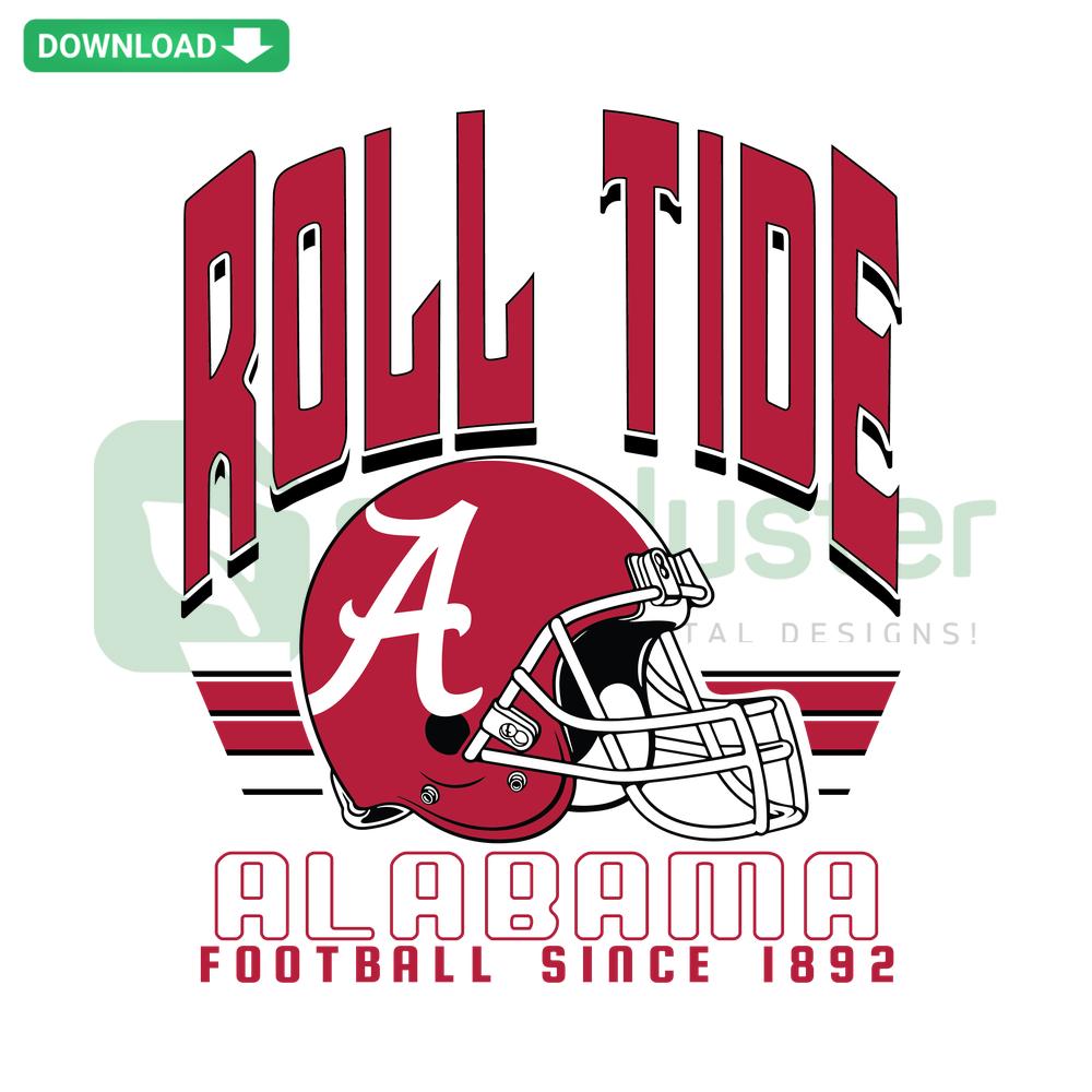 Roll Tide Alabama Football Since 1892 SVG, premium digital download for designers, featuring vintage crimson and white team design.