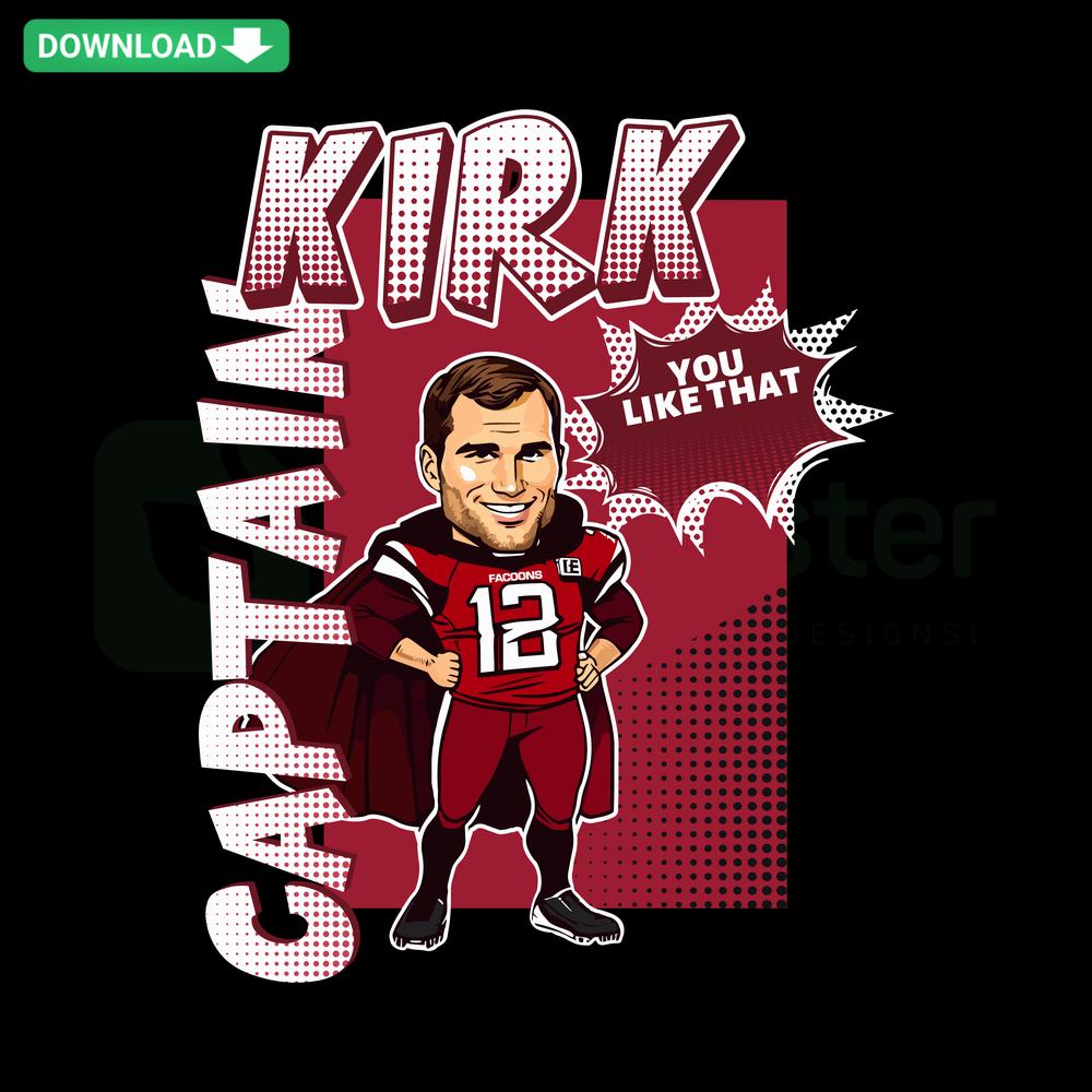 Falcons Captain Kirk Football SVG, Cricut Ready, Premium Football Player Design, Vector Art, Digital Download, Sports Craft Files