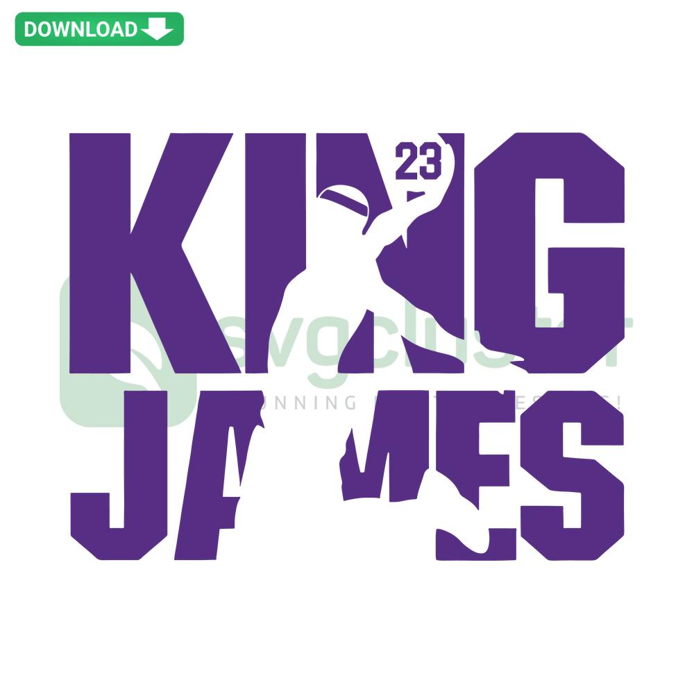 King James 23 Lakers SVG: Downloadable Los Angeles Lakers Basketball Design featuring LeBron James Svg Digital File
