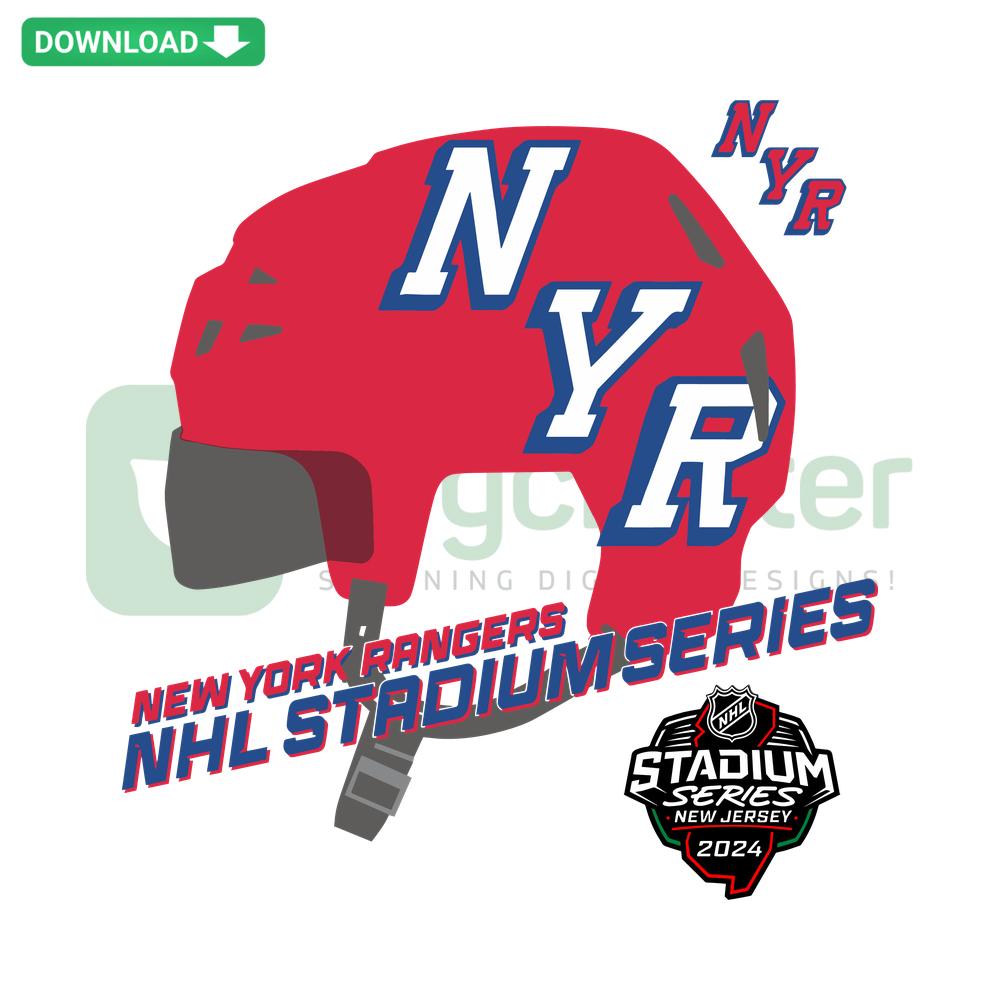 NY Rangers 2024 Stadium Series Helmet SVG, Customizable Cut Files for DIY, Hockey Fans, Digital Download for Cricut, Silhouette