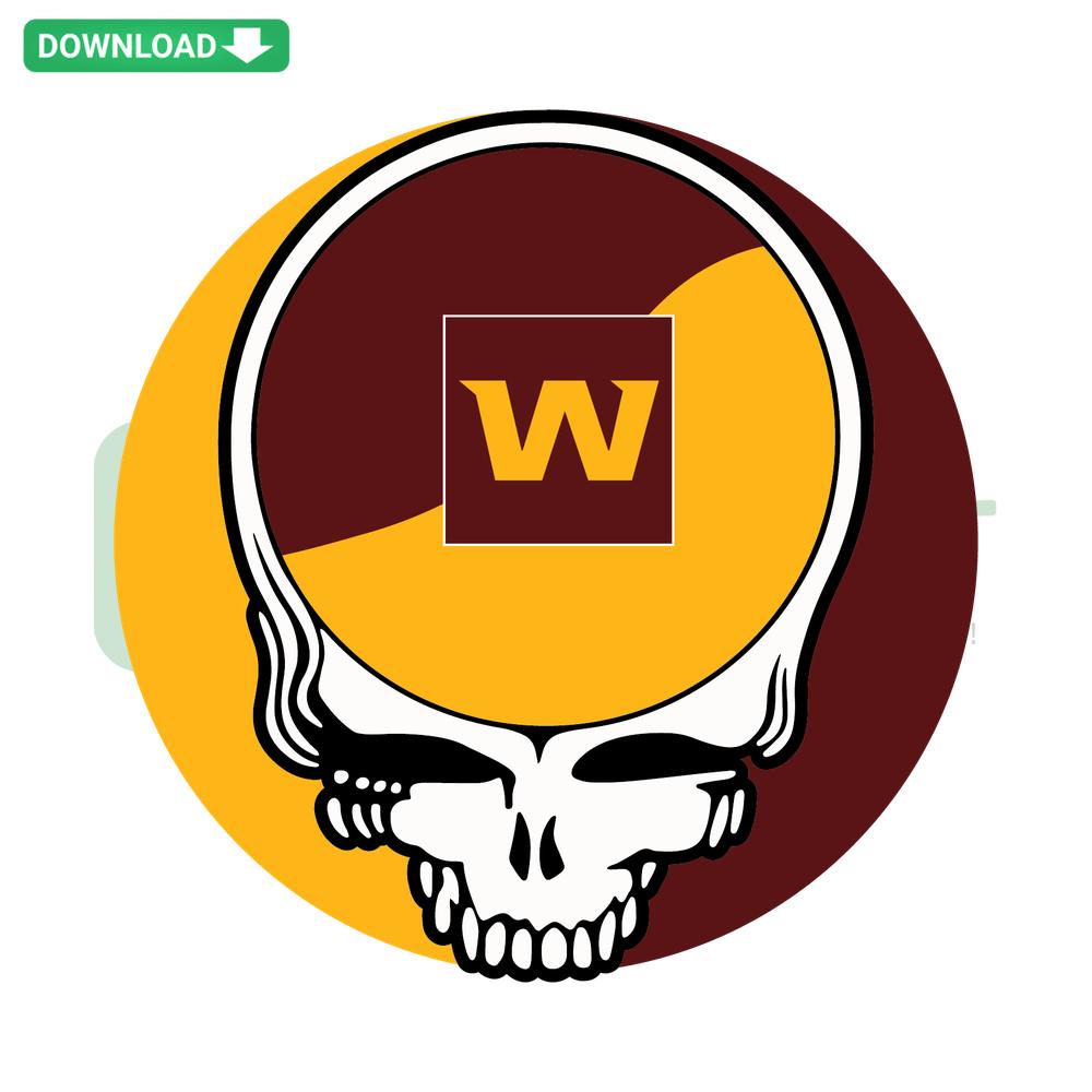 Washington Football Team Skull SVG with intricate design, digital, printable, ideal for sports fans, DIY crafts, and more.
