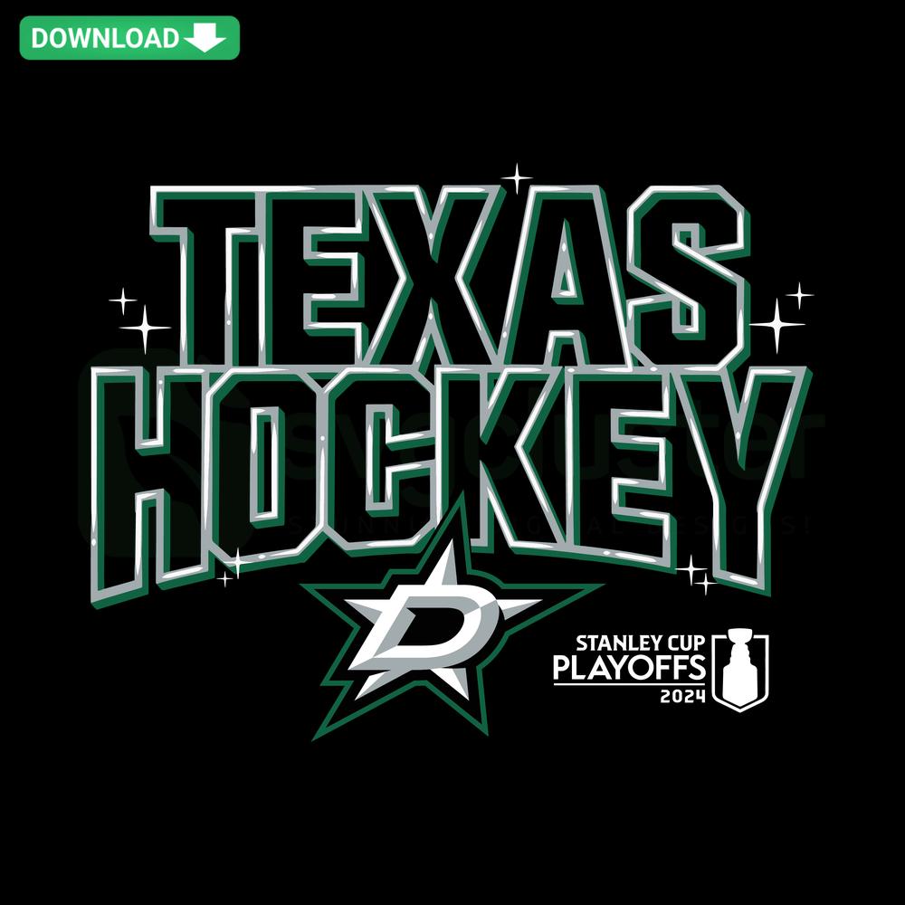 Dallas Stars 2024 Stanley Cup Playoffs Texas Hockey SVG, perfect for Cricut projects featuring bold team logo and championship graphics.