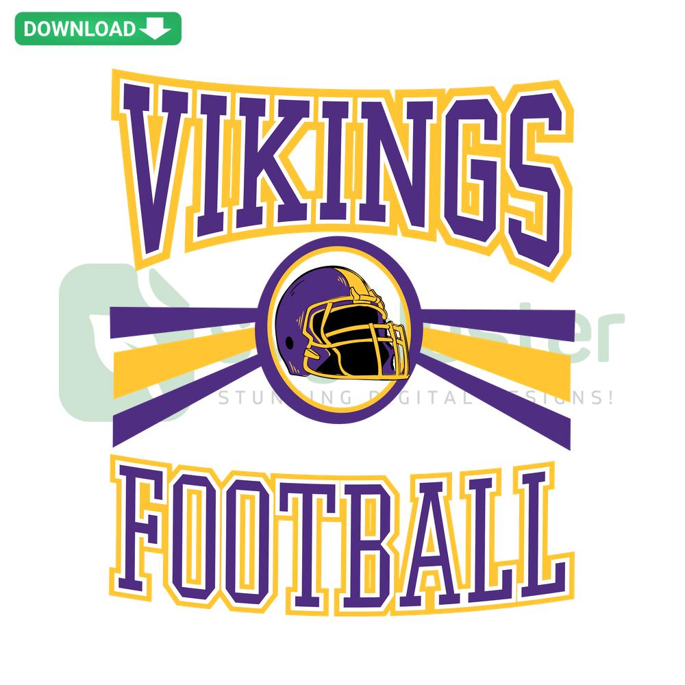 Retro Vikings Football Helmet SVG Design, Craft Digital Download, Vintage Style, Vector Graphics, Sports Crafting Art.