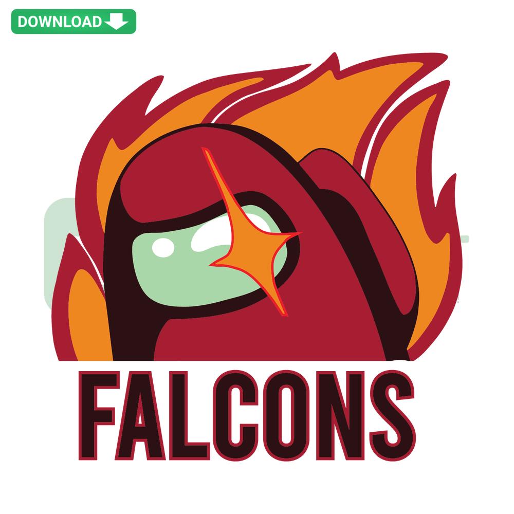 Among Us Atlanta Falcons SVG featuring team logo, perfect for Cricut projects, high-resolution digital download.