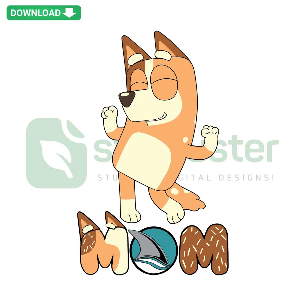 Bluey Mom San Jose Sharks hockey SVG, perfect for designers; sports-themed digital download with Bluey character design.