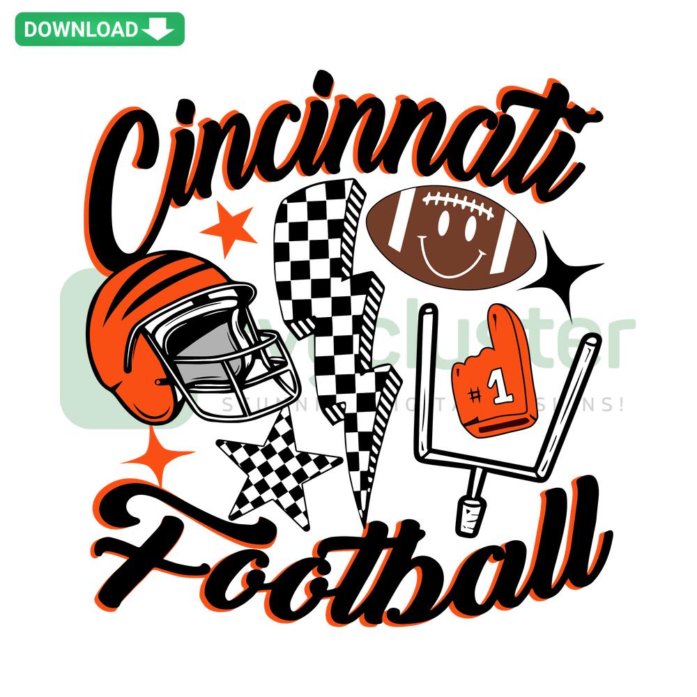 Retro Cincinnati Bengals Football SVG, vintage Bengals logo with stripes, perfect for commercial use, digital design file.