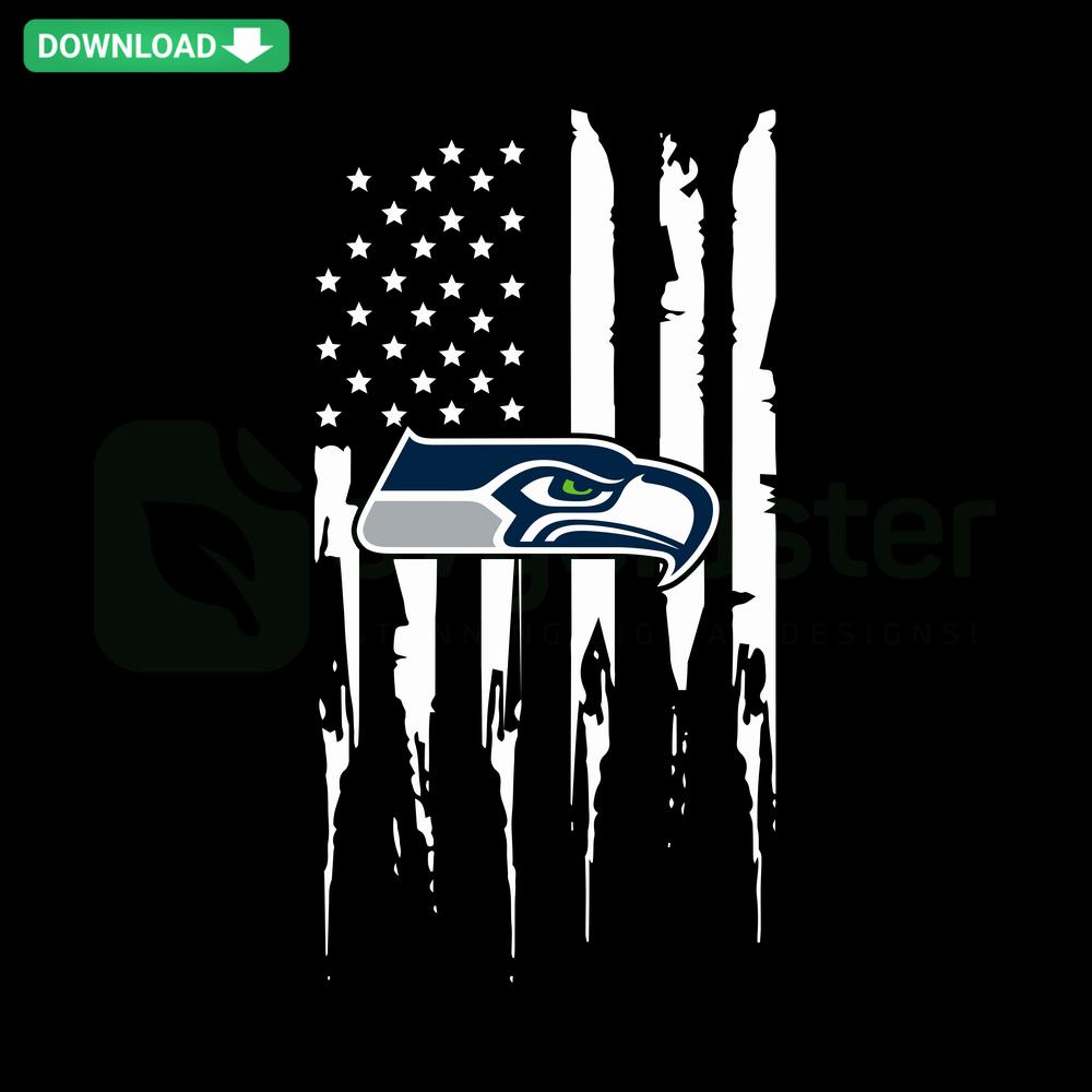 Seattle Seahawks flag design SVG, perfect for Cricut projects, featuring team colors and logo, editable digital download.