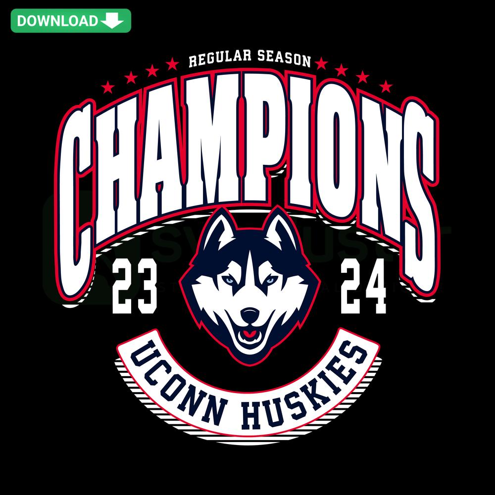 UConn NCAA Mens Basketball Big East Champs SVG, stylish clip art featuring team logo and championship text in bold design.