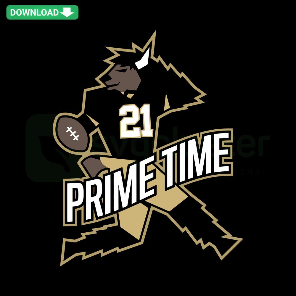 Prime Time Colorado Buffaloes Football SVG, Cricut Ready Design, Black & Gold Team Logo, Instant Download for Crafts.