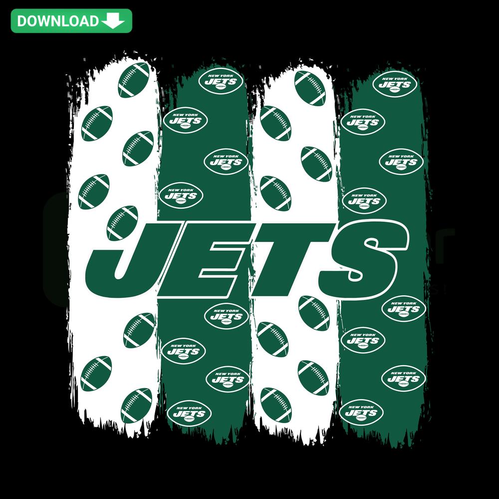 New York Jets Football Pattern SVG, high-quality digital design with team logos for crafting, compatible with design software.