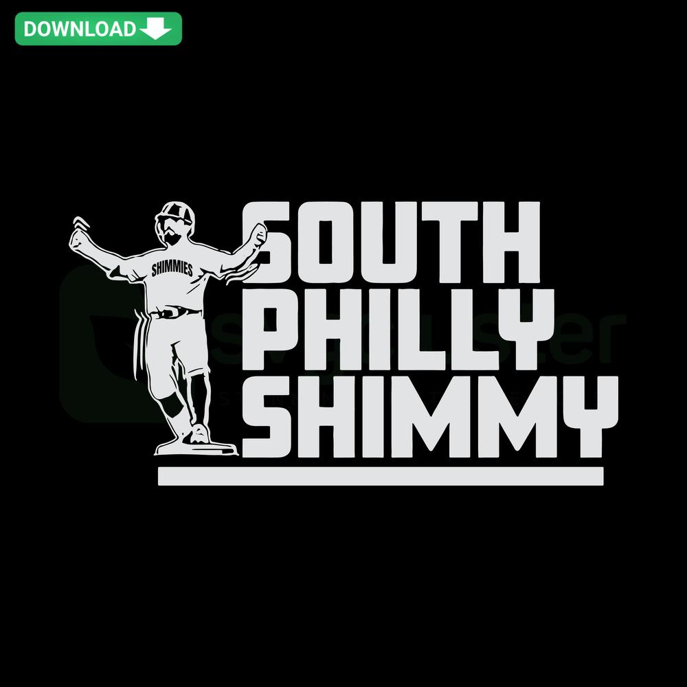 Stylish Philadelphia Phillies baseball-themed SVG file featuring bold South Philly Shimmy text design, perfect for fans.