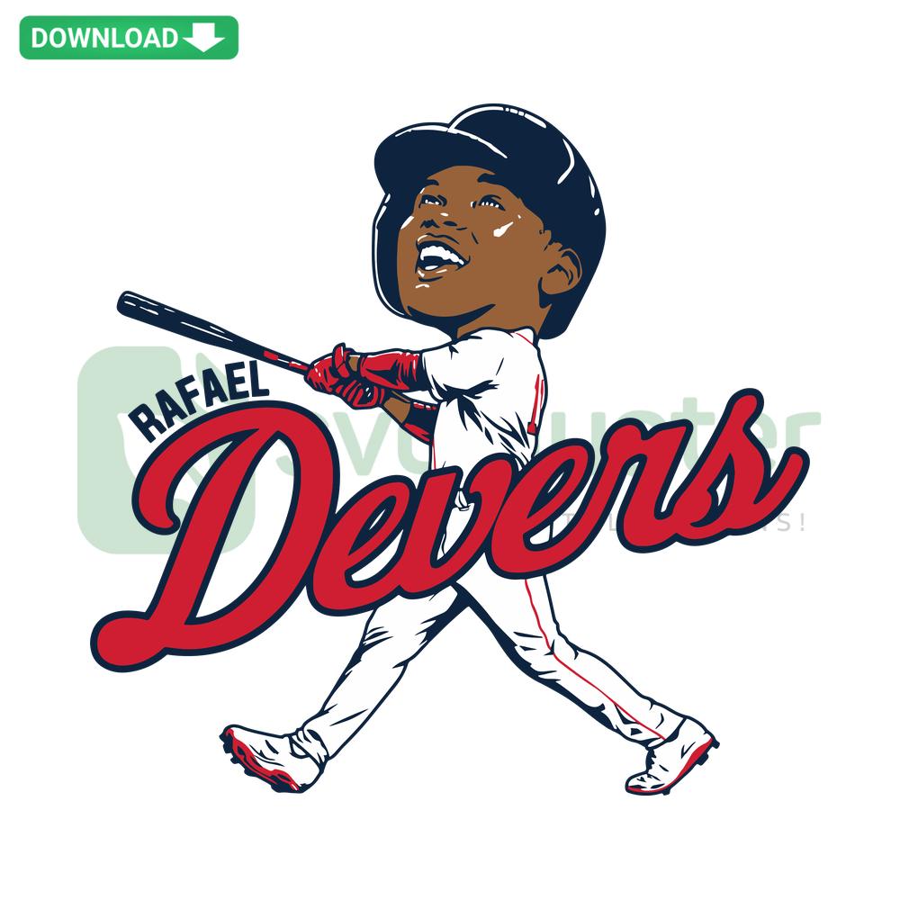 Rafael Devers Boston Red Sox Caricature SVG, Downloadable Baseball Player Illustration, MLB Fan Art